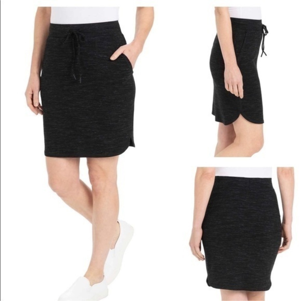 NWT Hilary Radley Stretch Skirt with Pockets Black Size L